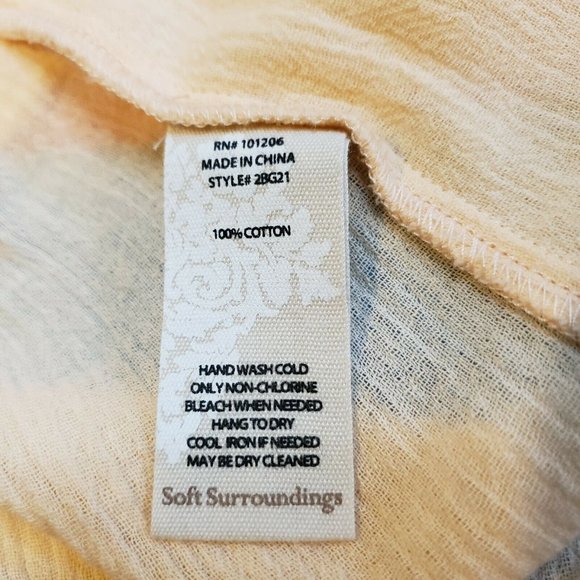 Soft Surroundings Sleeveless Womens Top, Ruffled Back, Peach, Sz M - Picture 6 of 8